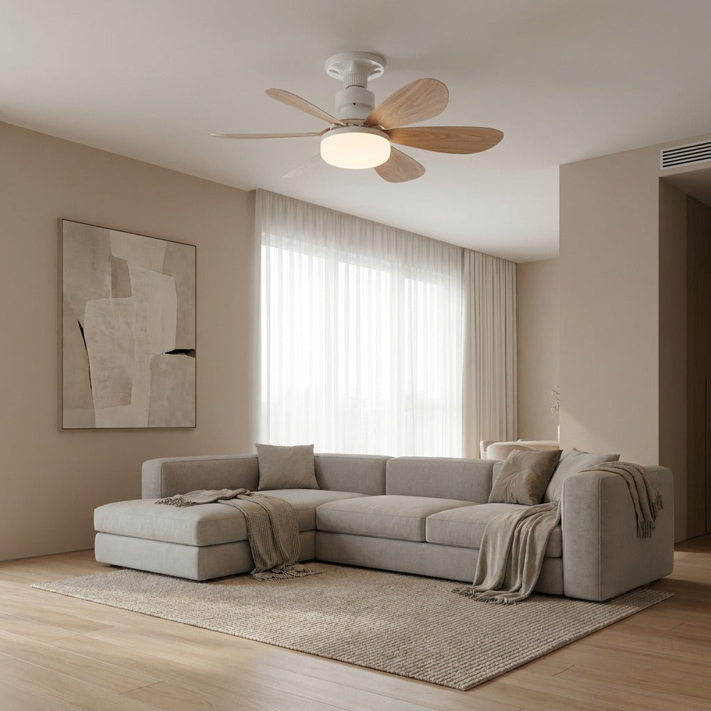 Ceiling Fan with LED Light & Remote Control — Dimmable 6-Blade
