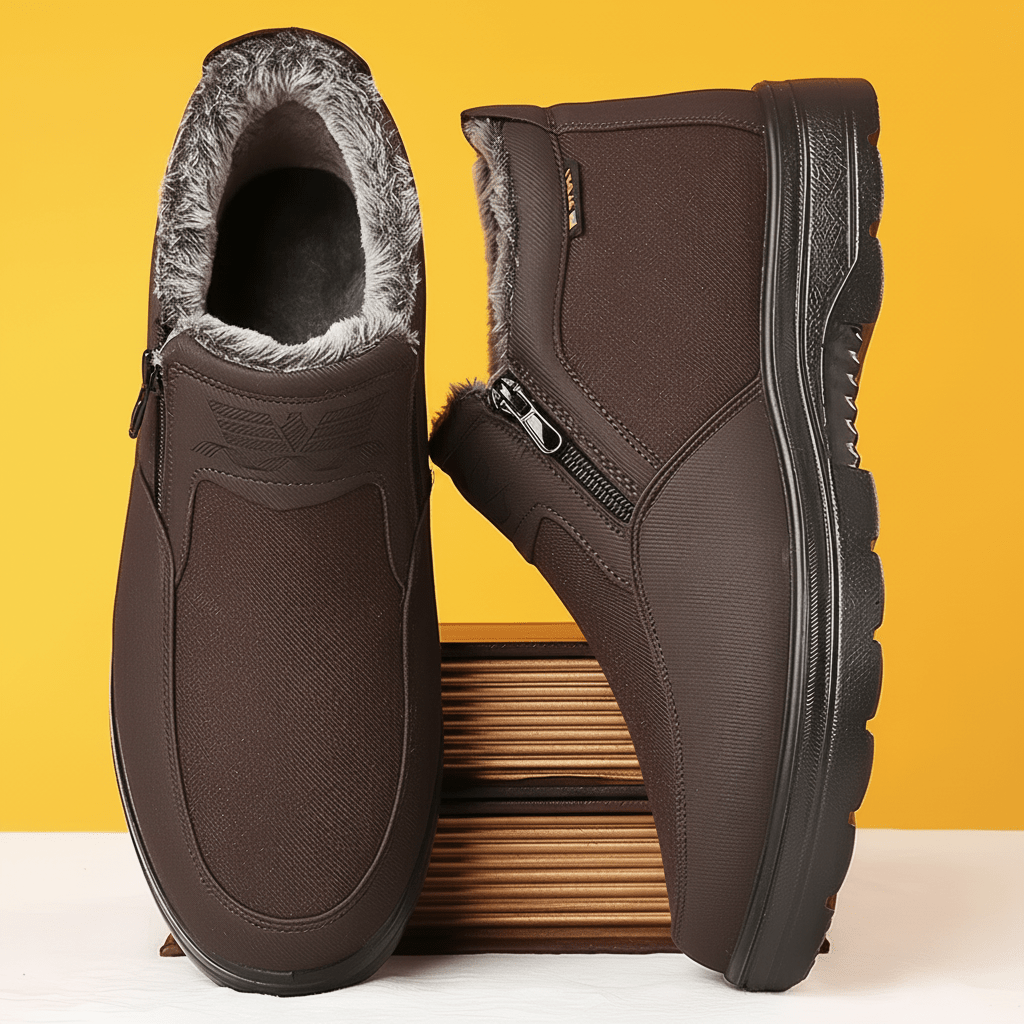FROSTCLAD Men's Leather Winter Boots — Fur Lining & Anti-Slip Sole 5
