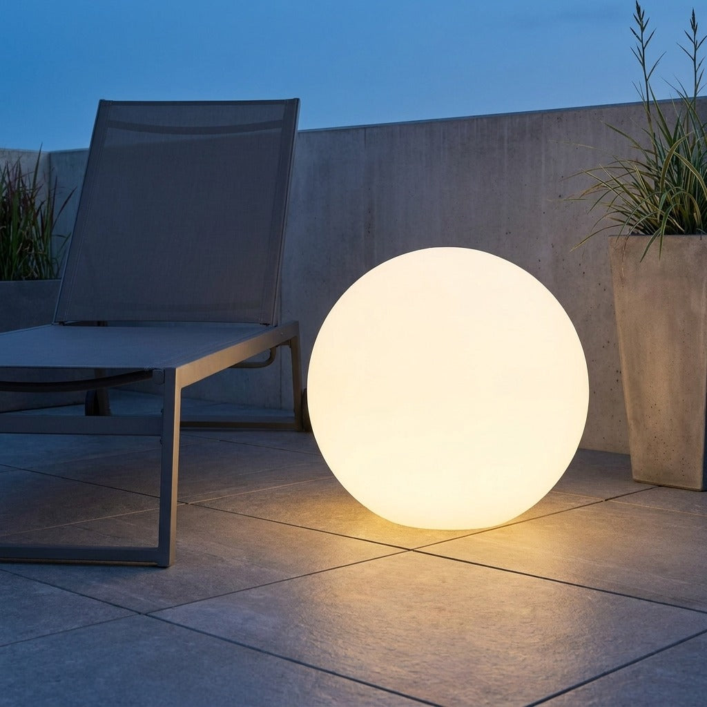 LumiGlobe Spherical LED Garden Light — Color-Changing Wireless