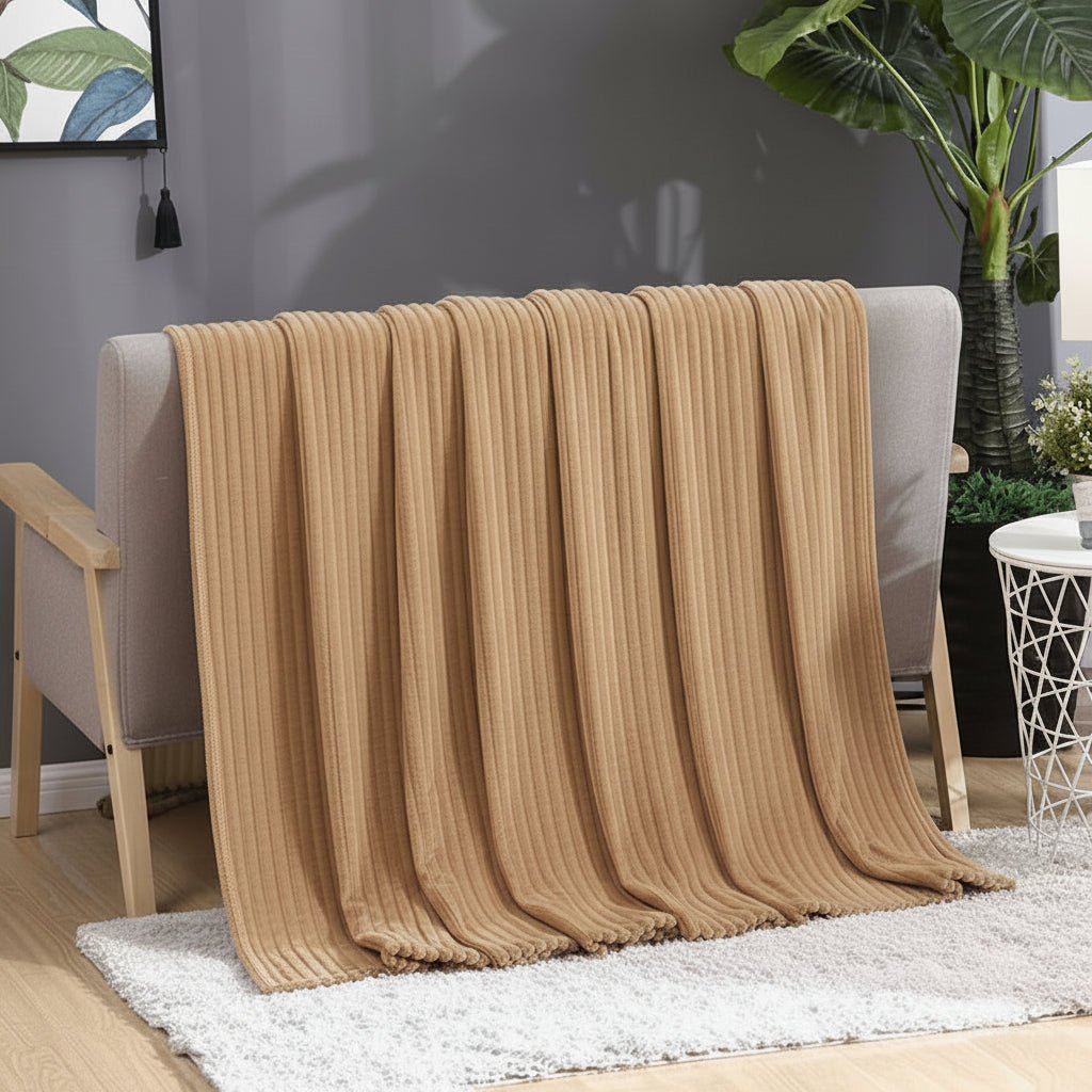 Striped Flannel Fleece Throw Blanket — Soft & Warm 14