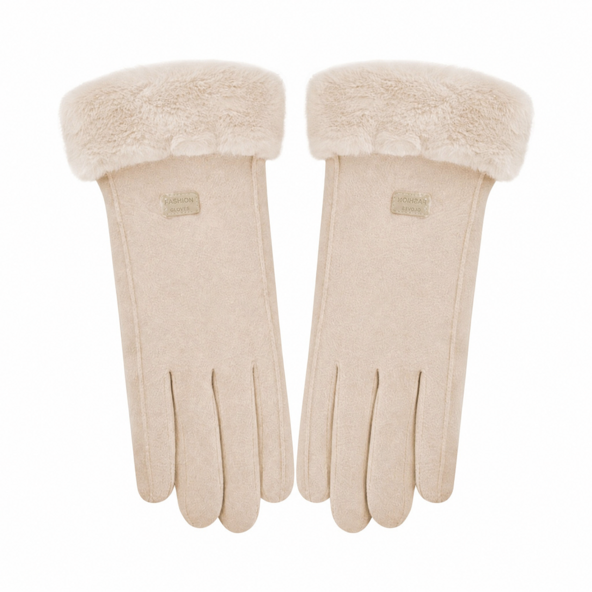 Women's Winter Gloves with Faux Fur Cuff — One Size Fits All 8