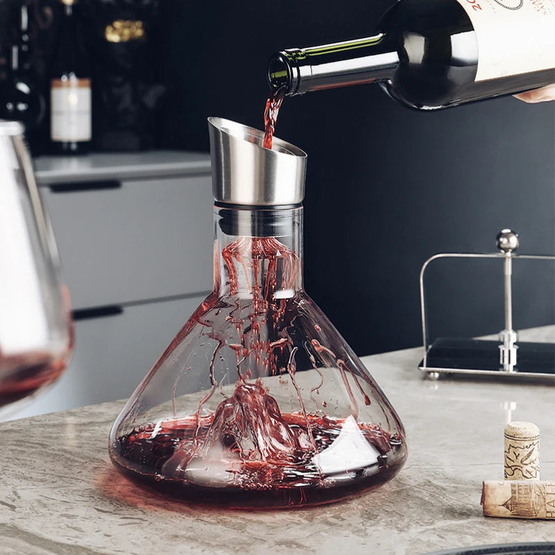 1500ml Crystal Wine Decanter with 12-Channel Aerator 2