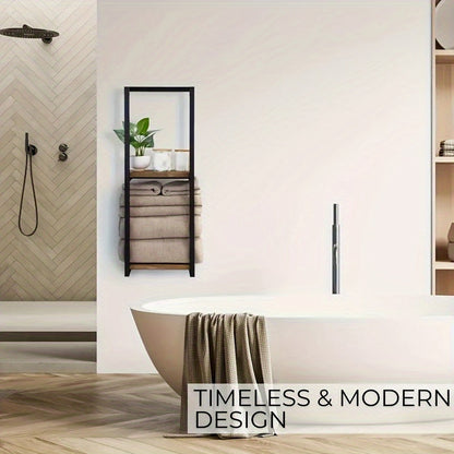 2-Tier Wall-Mounted Towel Rack — Stainless Steel 10