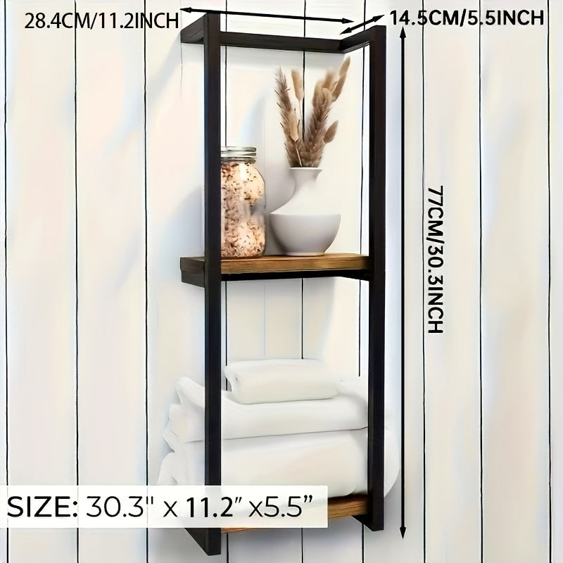 2-Tier Wall-Mounted Towel Rack — Stainless Steel 4