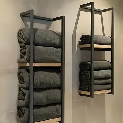 2-Tier Wall-Mounted Towel Rack — Stainless Steel 5