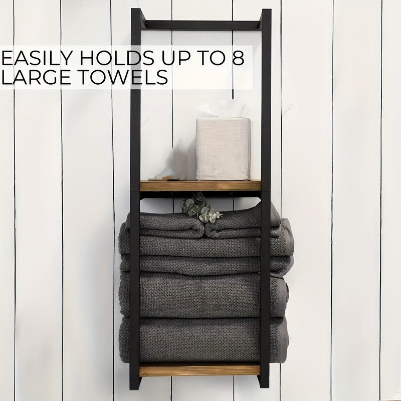 2-Tier Wall-Mounted Towel Rack — Stainless Steel 6