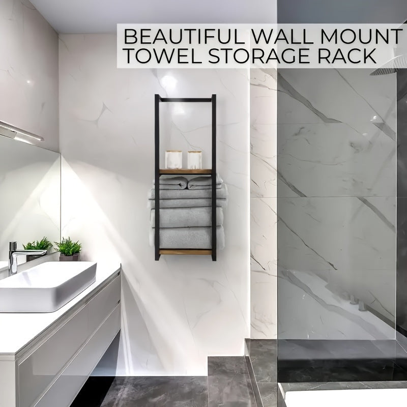 2-Tier Wall-Mounted Towel Rack — Stainless Steel 7