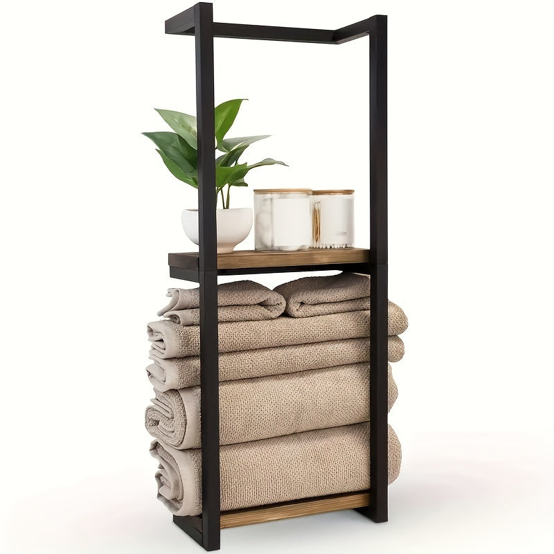 2-Tier Wall-Mounted Towel Rack — Stainless Steel 8