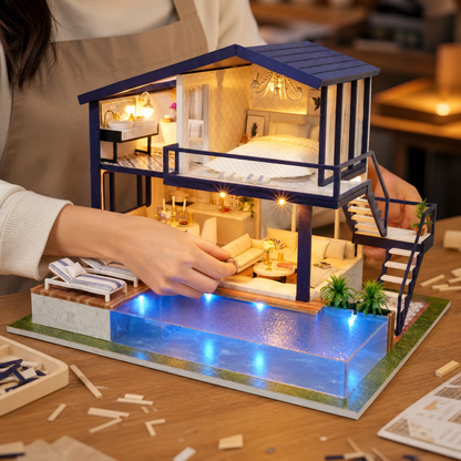 Dollhouse DIY Miniature Kit with LED Lights — 20+ Styles 2