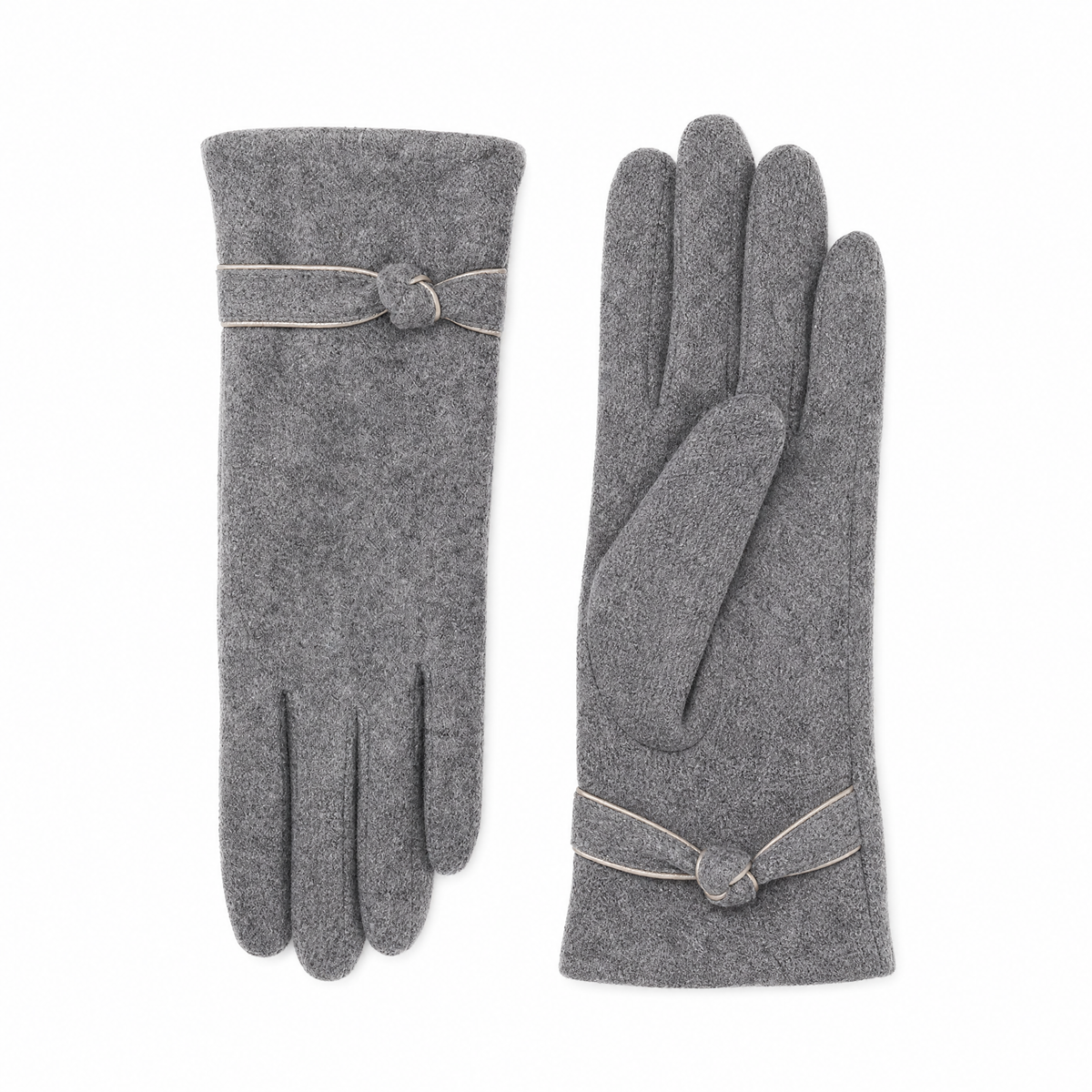 Women's Bow-Detail Winter Gloves — Wool-Look, One Size Fits All 1
