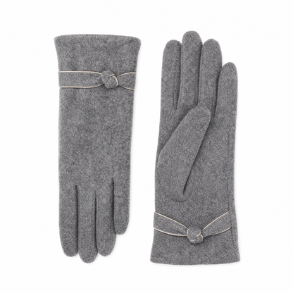 Women's Bow-Detail Winter Gloves — Wool-Look, One Size Fits All 1