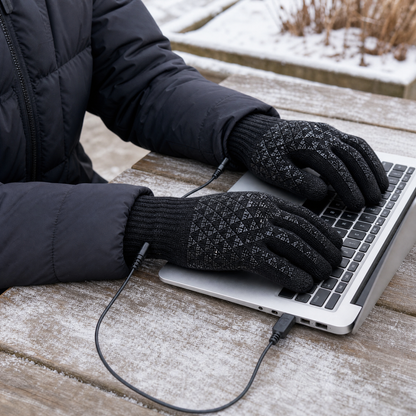 USB Knit Gloves — Touchscreen Fingertips & Anti-Slip Grip 2