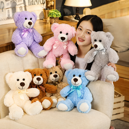 Teddy Bear Plush Toy with Satin Bow — Soft 25–30 cm Gift 4