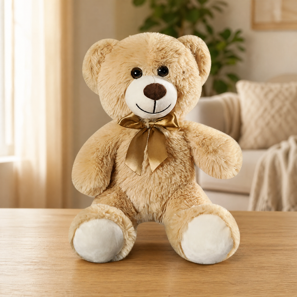 Teddy Bear Plush Toy with Satin Bow — Soft 25–30 cm Gift 1
