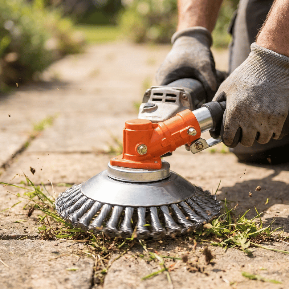 Carbon Steel Trimmer Head Attachment — Heavy-Duty Weed Cutter
