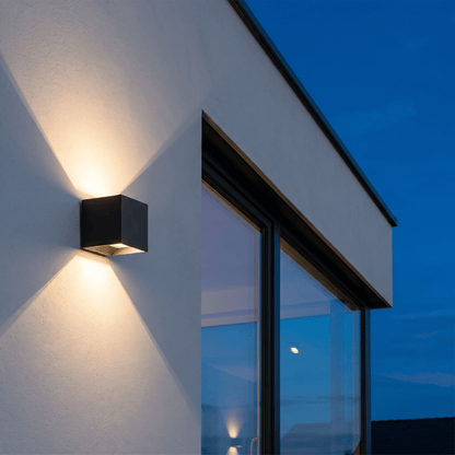 Cube Outdoor Wall Light Set of 2 Up Down IP65