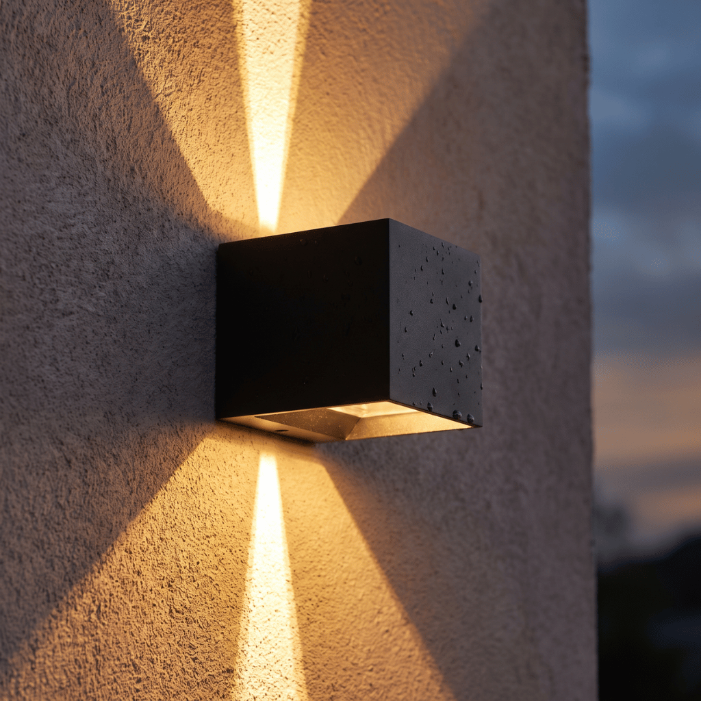 Cube Outdoor Wall Light Set of 2 Up Down IP65