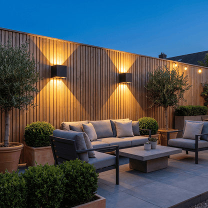 Cube Outdoor Wall Light Set of 2 Up Down IP65