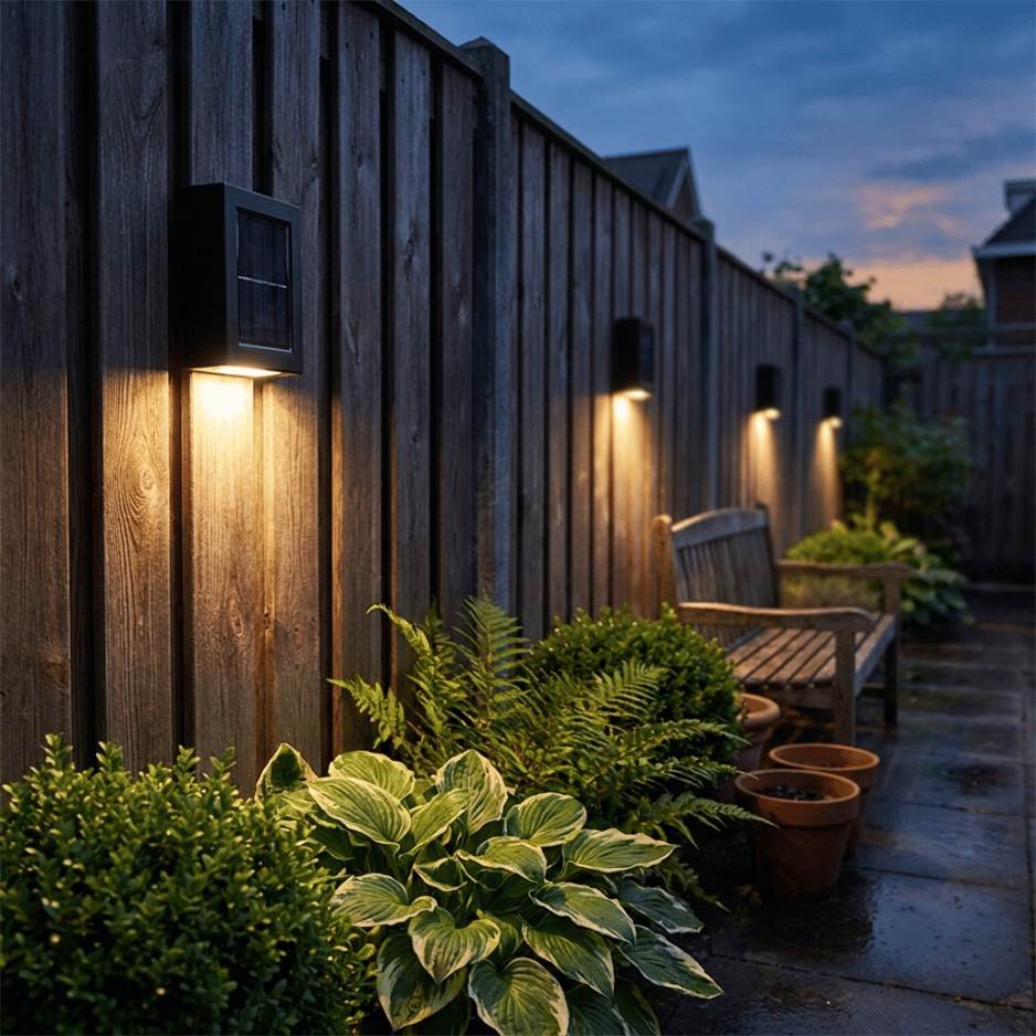 Solar Fence Lights IP65 Waterproof Wireless Garden Lamp