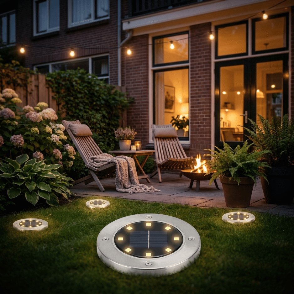 Solar Garden Lights IP65 Waterproof 8-LED Outdoor Path Lamp