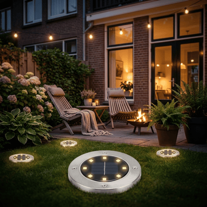 Solar Garden Lights IP65 Waterproof 8-LED Outdoor Path Lamp