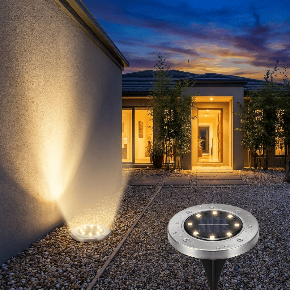 Solar Garden Lights IP65 Waterproof 8-LED Outdoor Path Lamp