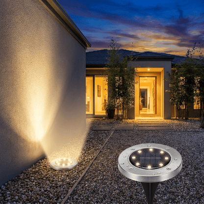 Solar Garden Lights IP65 Waterproof 8-LED Outdoor Path Lamp