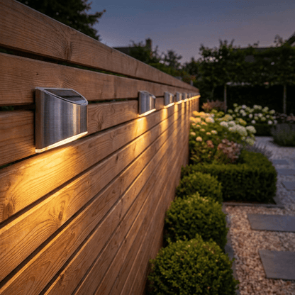 Solar Wall Lights 4-LED IP65 Warm & Cool White Garden Spot