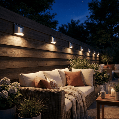 Solar Wall Lights 4-LED IP65 Warm & Cool White Garden Spot