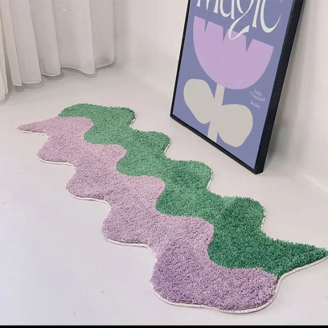 Abstract Color Block Rug — Cotton-Polyester Blend 45x120cm 4