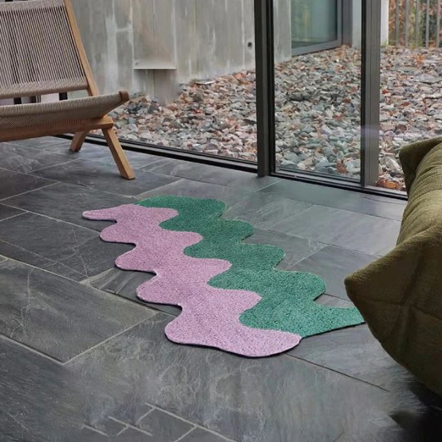 Abstract Color Block Rug — Cotton-Polyester Blend 45x120cm 5