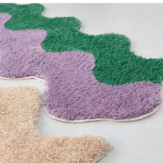 Abstract Color Block Rug — Cotton-Polyester Blend 45x120cm 6