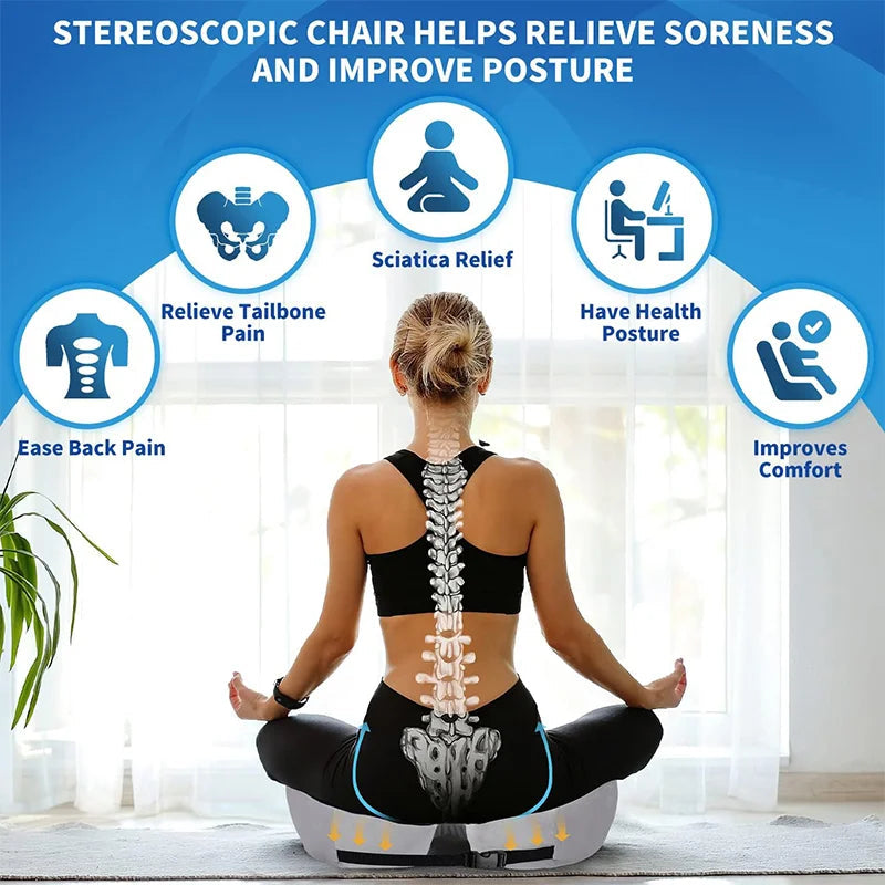 Memory Foam Seat Cushion — Coccyx & Sit Bone Pain Relief 2