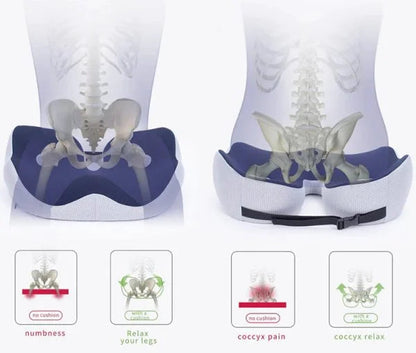 Memory Foam Seat Cushion — Coccyx & Sit Bone Pain Relief 5
