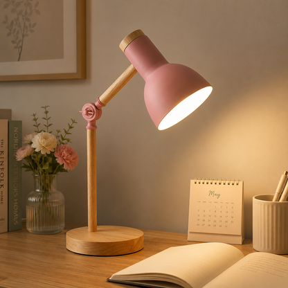 Adjustable Wood Desk Lamp — Reading & Study Table Light 2