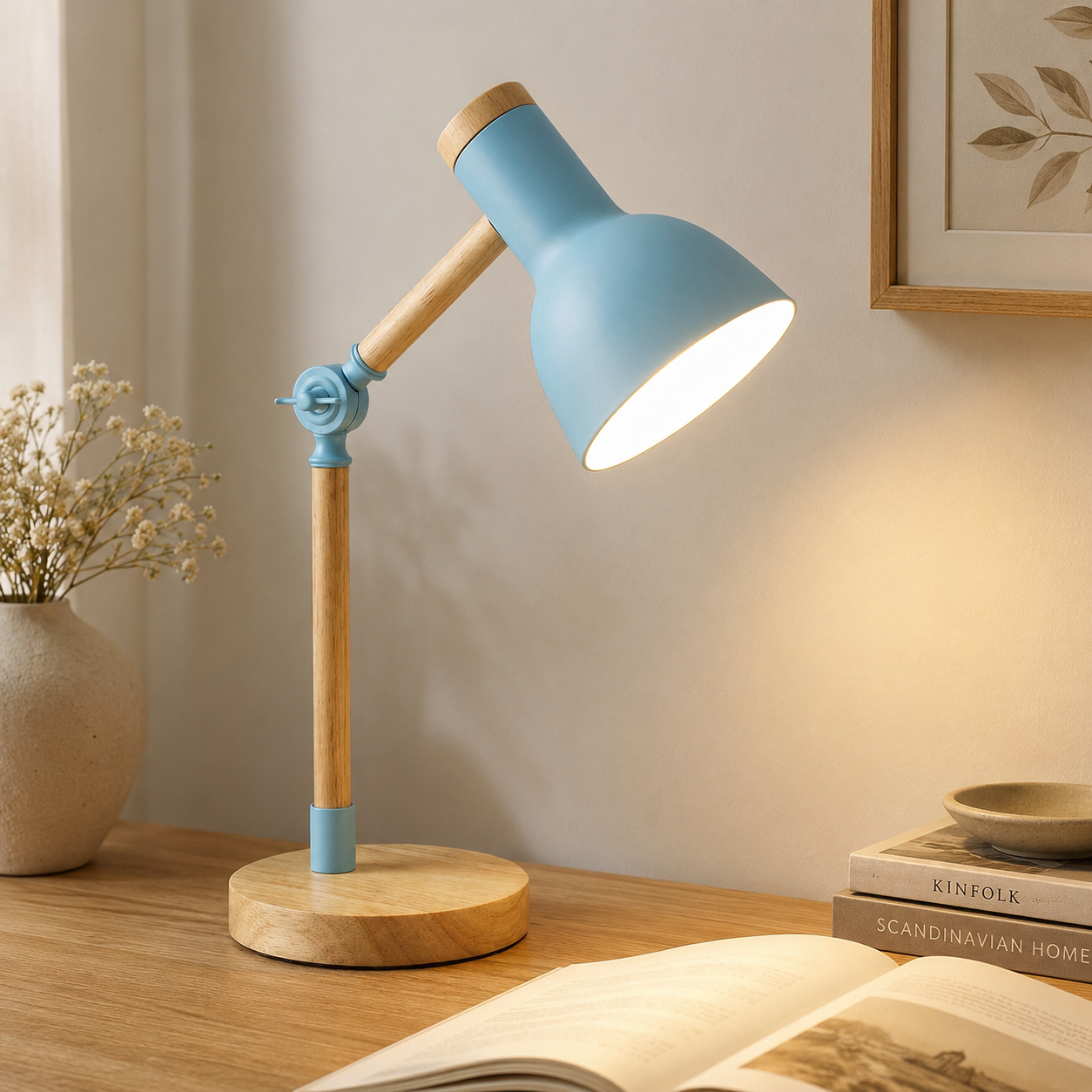 Adjustable Wood Desk Lamp — Reading & Study Table Light 3