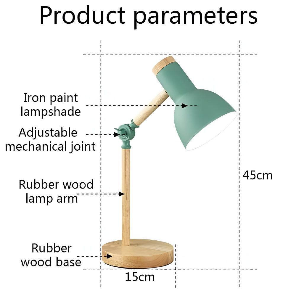 Adjustable Wood Desk Lamp — Reading & Study Table Light 5