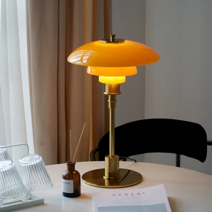 Amber Glass Table Lamp – Scandinavian Minimalist Design 1