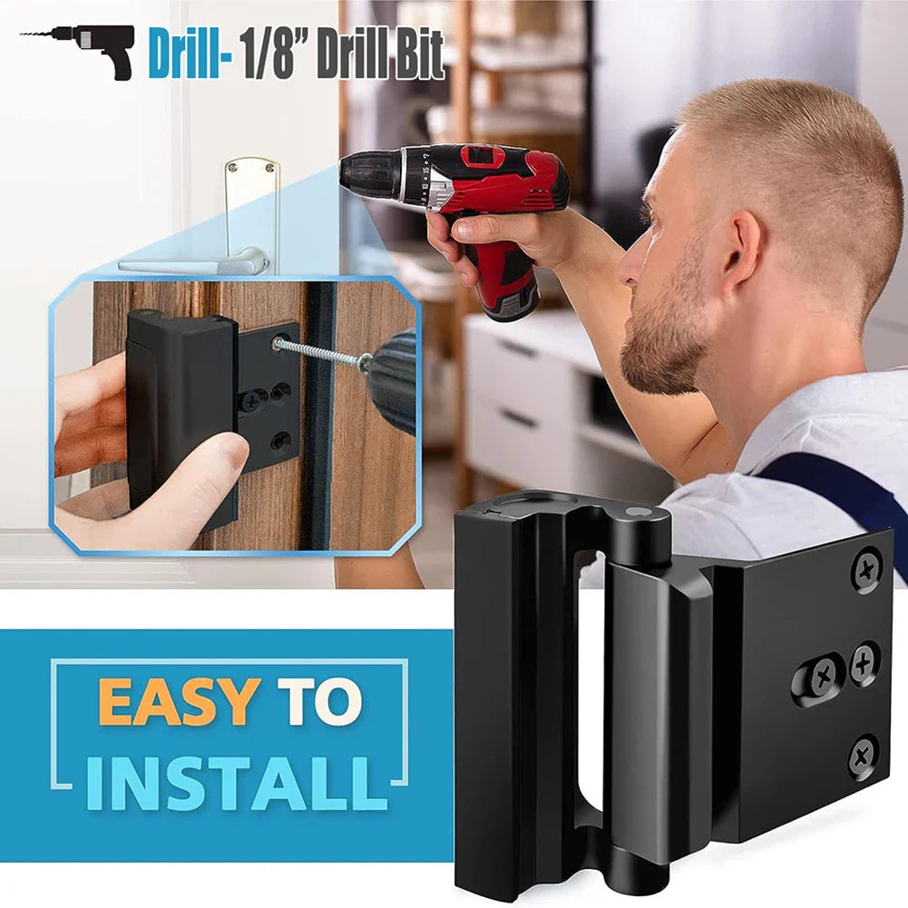 Anti-Theft Childproof Door Safety Latch — 800 lbs Aluminum 3