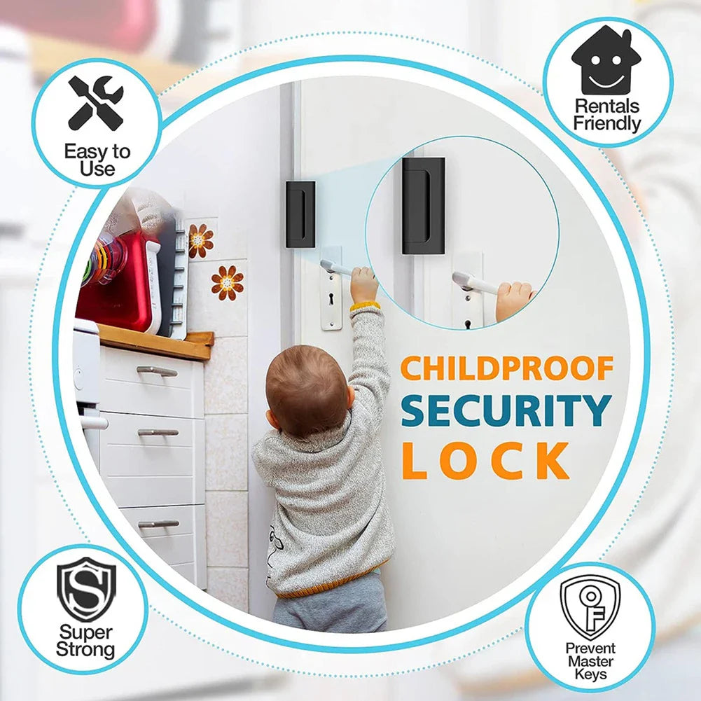 Anti-Theft Childproof Door Safety Latch — 800 lbs Aluminum 6