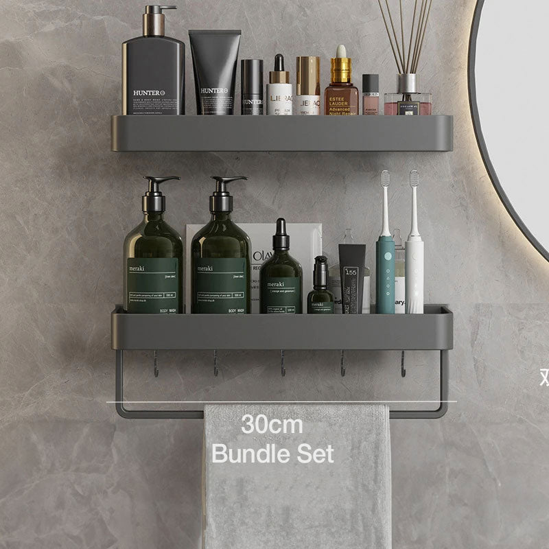 AquaShelf Bathroom Wall Shelf — Organizer with Towel Holder 10
