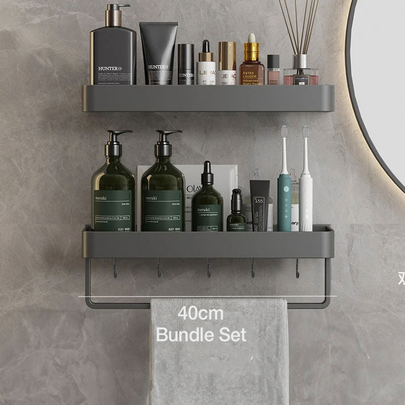 AquaShelf Bathroom Wall Shelf — Organizer with Towel Holder 11