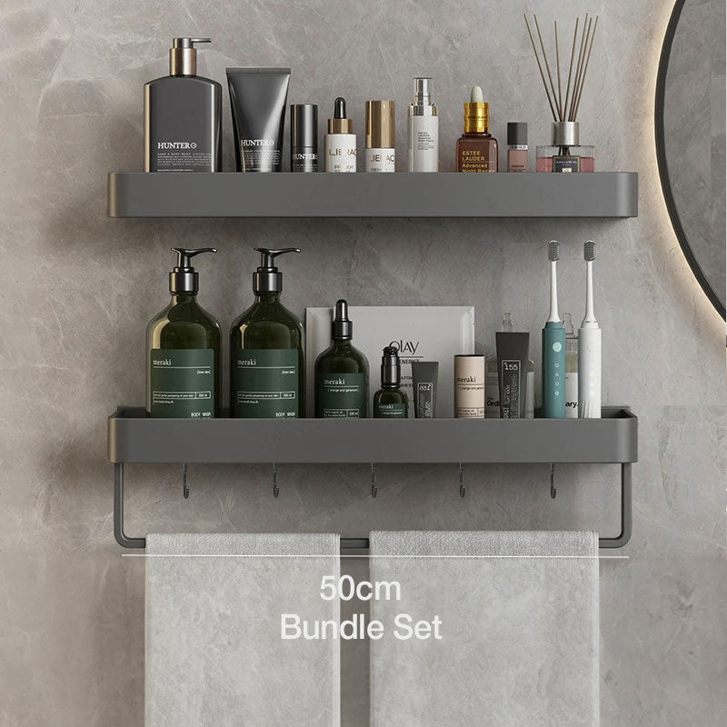 AquaShelf Bathroom Wall Shelf — Organizer with Towel Holder 12