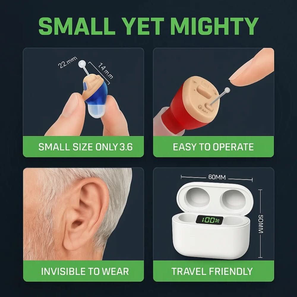 AURIS PRO Invisible In-Ear Hearing Aid — Rechargeable 3-Day 7