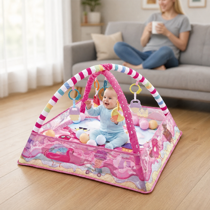 Baby Play Mat Activity Gym with Ball Pit & Hanging Toys 4