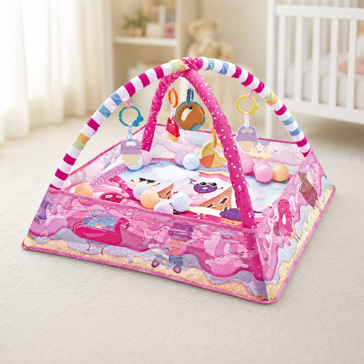 Baby Play Mat Activity Gym with Ball Pit & Hanging Toys 1