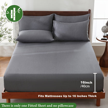 Bamboo Fiber Fitted Sheet — Cooling Breathable Luxury Bedding 11