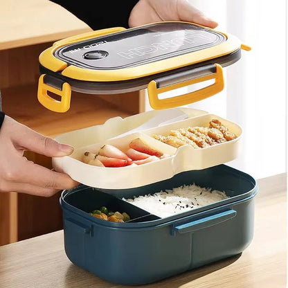 BENTOMATE Two-Tier Bento Lunch Box with Cutlery Set 4