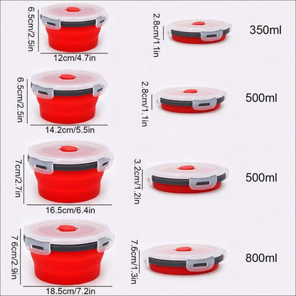 Collapsible Silicone Bento Lunchbox Set — Leakproof Lid 5