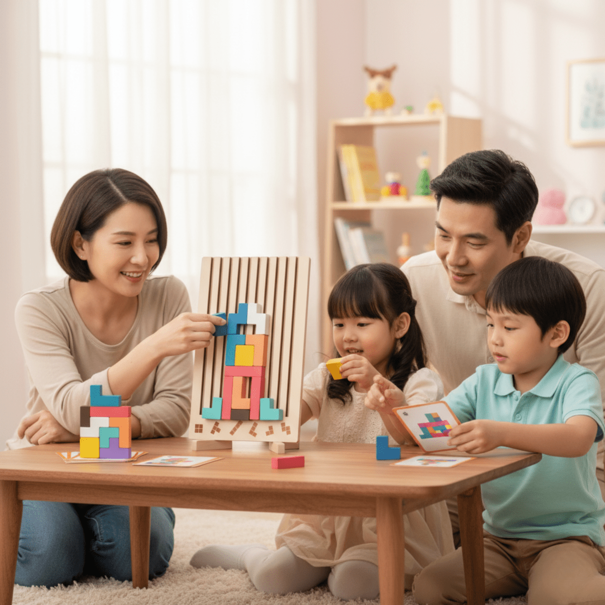 Montessori Toys — BriqLearn Wooden Tetris Stacking Block Set 3